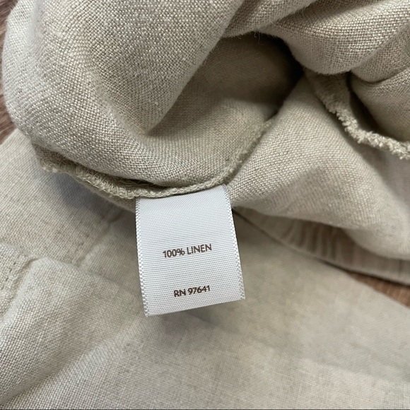 J Jill Neutral Tan Linen Pants Size Medium Petite - Picture 4 of 4
